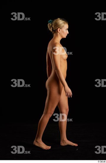 Whole Body Woman White Nude Slim Walking Studio photo references
