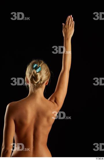 Arm Back Woman White Nude Slim Studio photo references