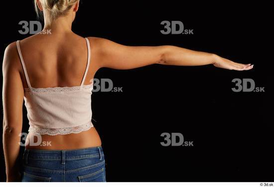 Arm Back Woman White Slim Studio photo references