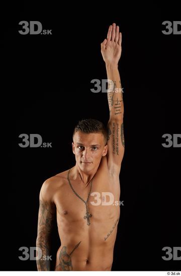 Arm Man White Tattoo Nude Athletic Studio photo references