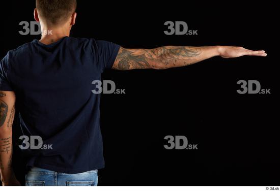 Arm Back Man White Shirt Athletic Studio photo references