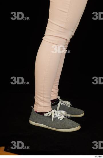 Calf Woman White Jeans Slim Studio photo references