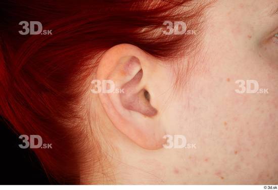 Ear Woman White Slim Studio photo references