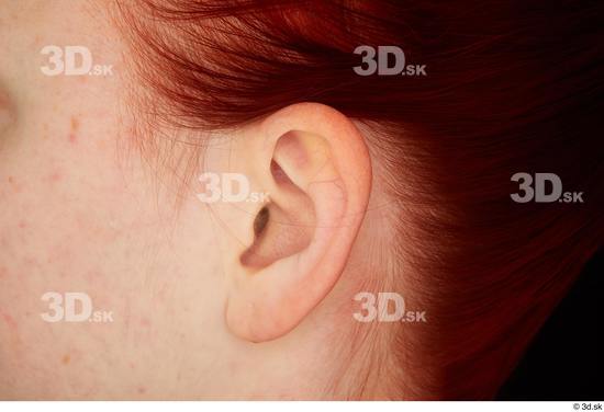 Ear Woman White Slim Studio photo references