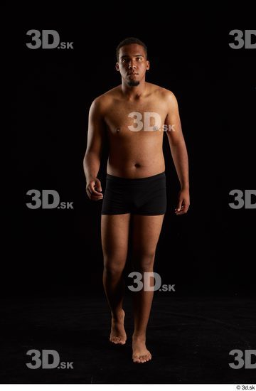 Whole Body Man Black Underwear Average Walking Studio photo references