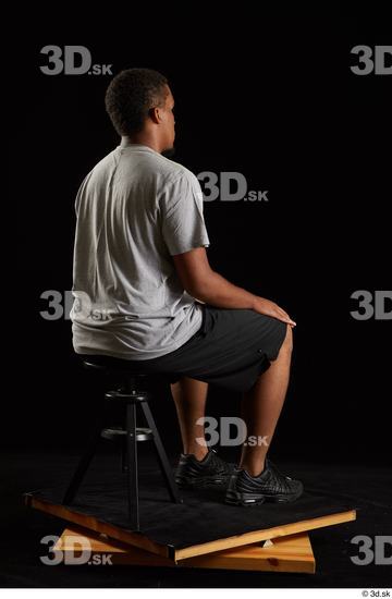 Whole Body Man Black Average Sitting Studio photo references