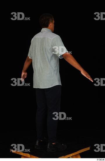 Whole Body Man Black Shirt Pants Average Standing Studio photo references