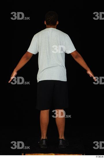 Whole Body Man Black Shorts Average Standing Studio photo references