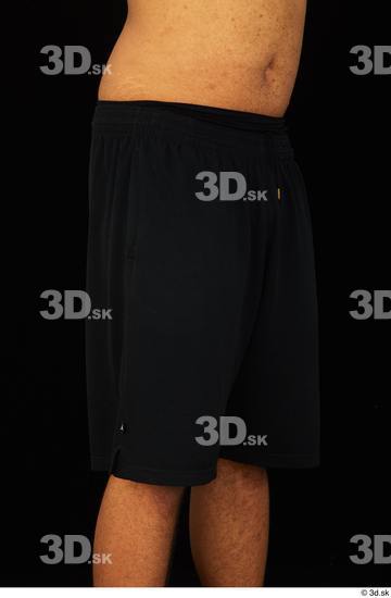 Hips Man Black Shorts Average Studio photo references