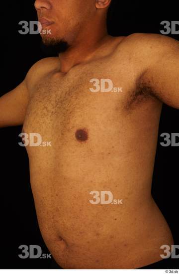 Upper Body Man Black Nude Average Studio photo references