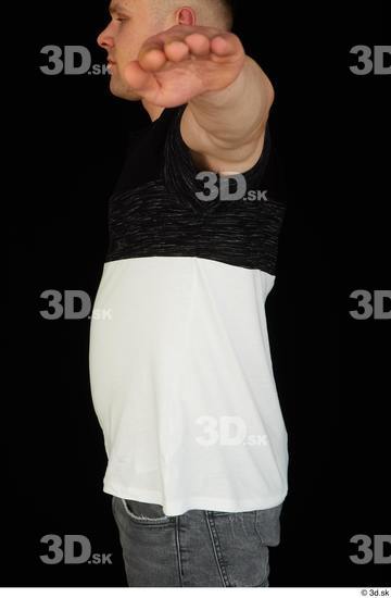 Upper Body Man White Shirt T shirt Average Studio photo references