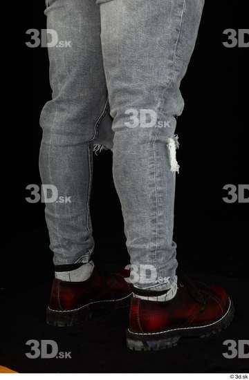 Calf Man White Shoes Jeans Average Studio photo references