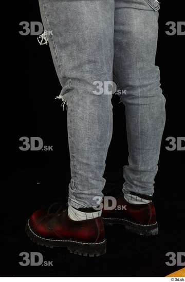 Calf Man White Shoes Jeans Average Studio photo references