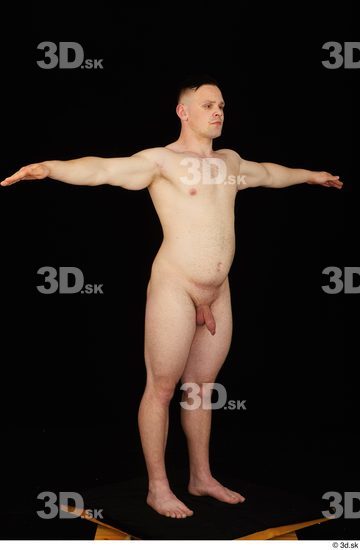 Whole Body Man T poses White Nude Average Standing Studio photo references