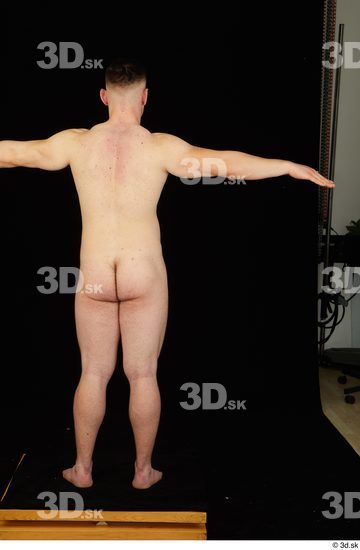 Whole Body Man T poses White Nude Average Standing Studio photo references
