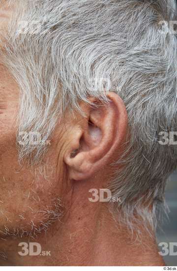 Ear Man White Casual Underweight Street photo references