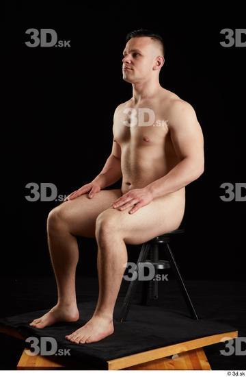 Whole Body Man White Nude Average Sitting Studio photo references