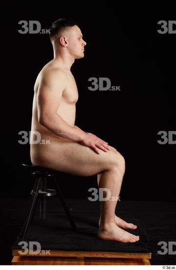 Whole Body Man White Nude Average Sitting Studio photo references