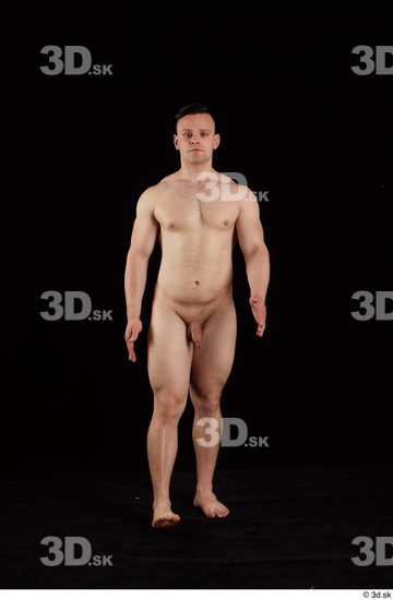 Whole Body Man White Nude Average Walking Studio photo references