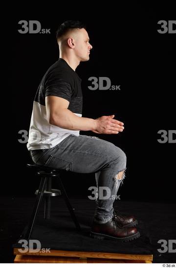 Whole Body Man White Average Sitting Studio photo references