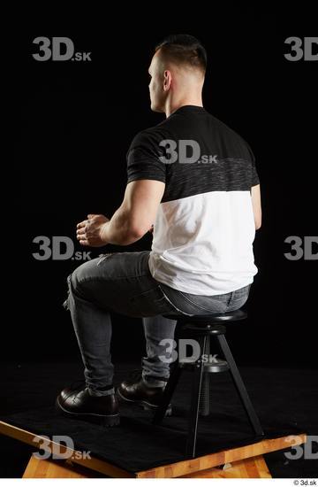 Whole Body Man White Average Sitting Studio photo references