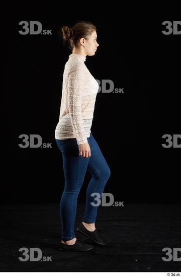 Whole Body Woman White Average Walking Studio photo references