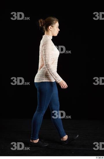 Whole Body Woman White Average Walking Studio photo references