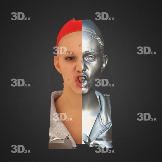 Head Emotions Woman White 3D Phonemes And Emotions