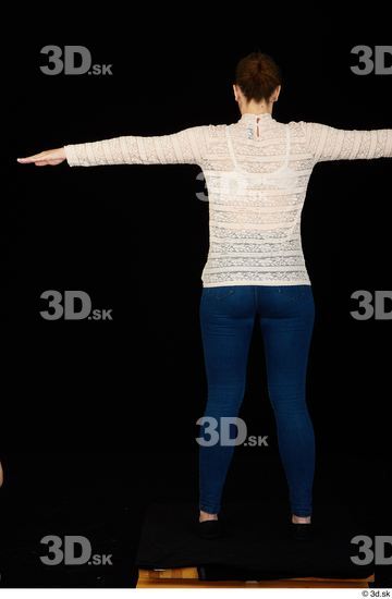 Whole Body Woman Shirt Jeans Average Standing Studio photo references