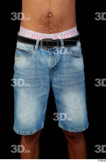 Hips Man Black Jeans Shorts Slim Studio photo references