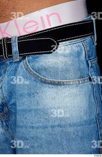 Man Black Jeans Shorts Slim Studio photo references