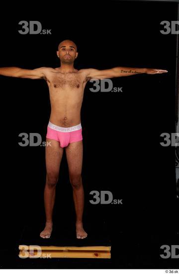 Whole Body Man T poses Black Underwear Slim Standing Studio photo references