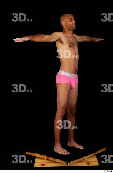 Whole Body Man T poses Black Underwear Slim Standing Studio photo references