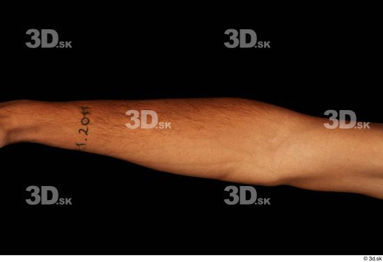 Forearm Man Black Nude Slim Studio photo references