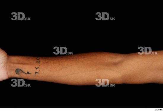 Forearm Man Black Nude Slim Studio photo references