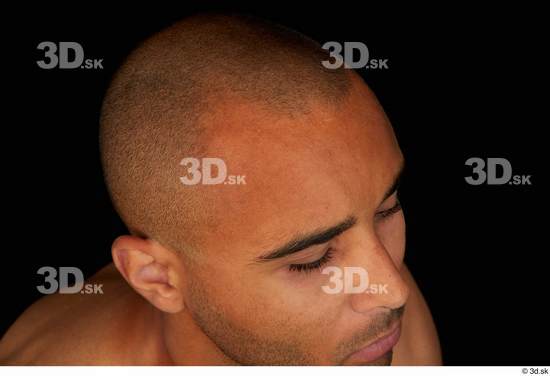 Hair Man Black Slim Bald Studio photo references