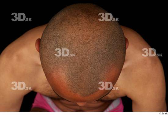Hair Man Black Slim Bald Studio photo references