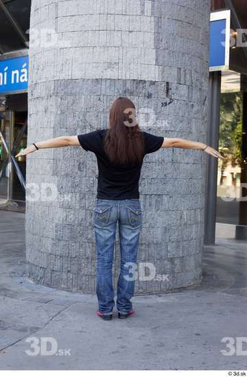 Whole Body Woman T poses White Casual Slim Pregnant Standing Street photo references