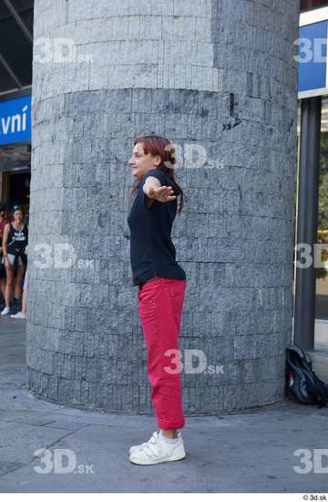 Whole Body Woman T poses White Casual Slim Standing Street photo references