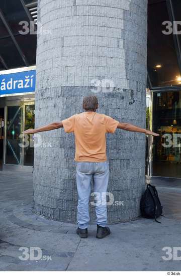 Whole Body Man T poses White Casual Slim Standing Street photo references