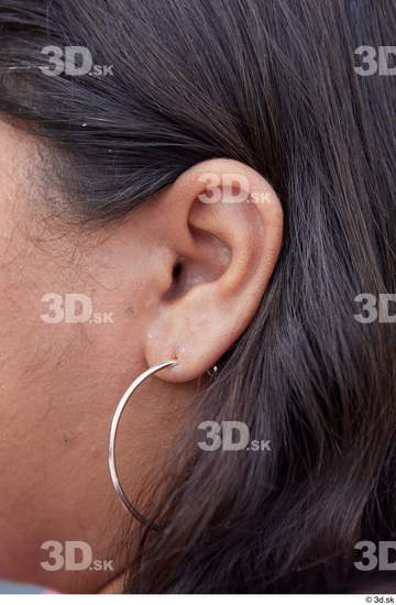 Ear Woman White Casual Overweight Street photo references