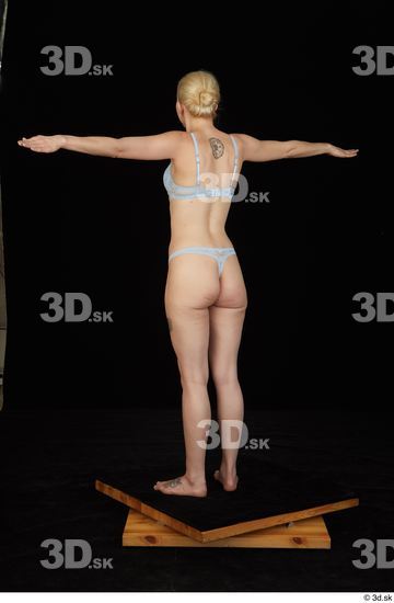 Whole Body Woman White Underwear Average Standing Studio photo references