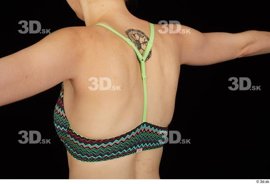 Back Head Woman White Underwear Bra Average Studio photo references