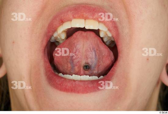 Tongue Woman White Piercing Average Studio photo references