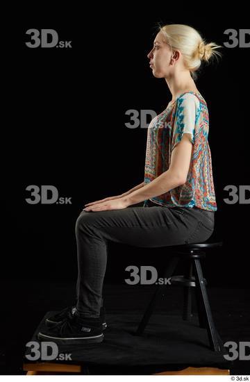 Whole Body Woman White Average Sitting Studio photo references