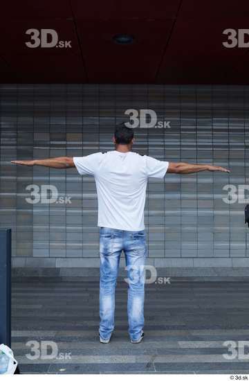 Whole Body Man T poses White Casual Slim Standing Street photo references