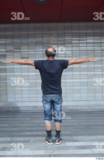 Whole Body Man T poses White Casual Slim Standing Street photo references