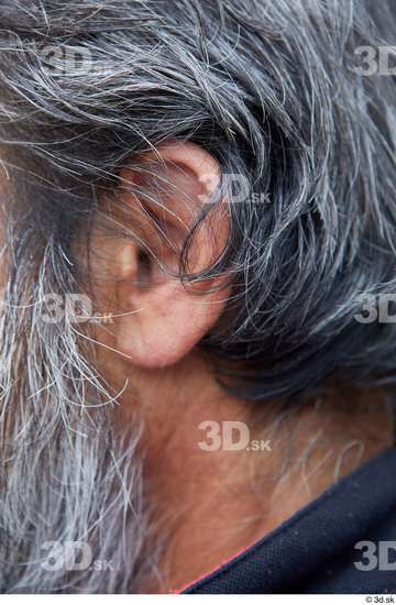 Ear Man White Casual Overweight Bearded Street photo references