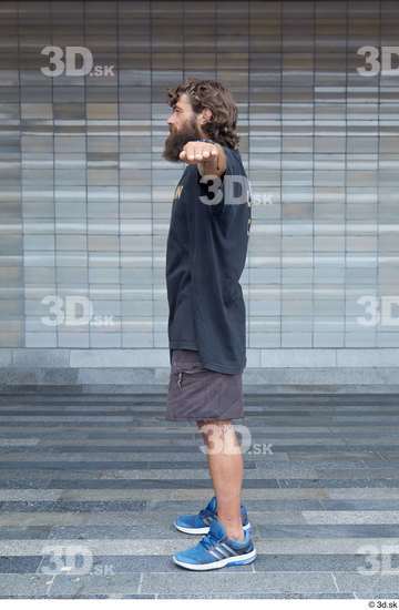 Whole Body Man T poses White Casual Average Standing Bearded Street photo references