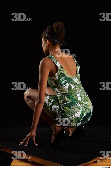 Woman Black Slim Female Studio Poses